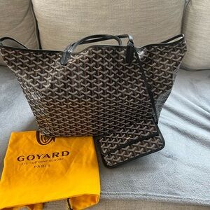 Goyard Black and Brown GM Tote Bag in excellent condition